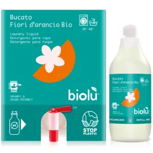 BIOLÙ <br> DETERSIVO PER BUCATO <br> FIORI D'ARANCIO BIO <br> COD: DB22 <br> 6,25 € / kg