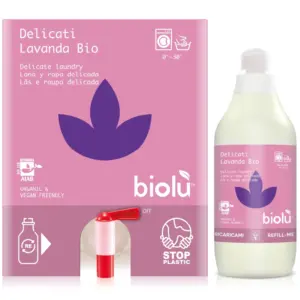 BIOLÙ <br> DETERSIVO PER BUCATO <br> DELICATI LAVANDA BIO <br> COD: DB21 <br> 6,45 € /kg