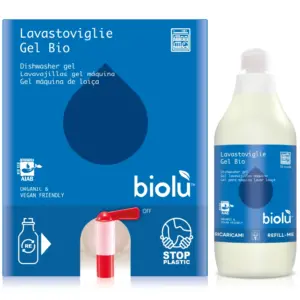BIOLÙ <br> DETERSIVO LAVASTOVIGLIE <br> GEL BIO <br> COD: S9 <br> 8,55 € / kg