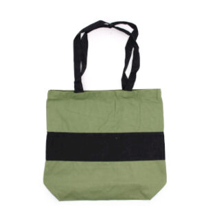 BORSA IN COTONE BICOLORE 38x42 <br> VERDE E NERO <br> COD: ACC1 <br> 8.50 €